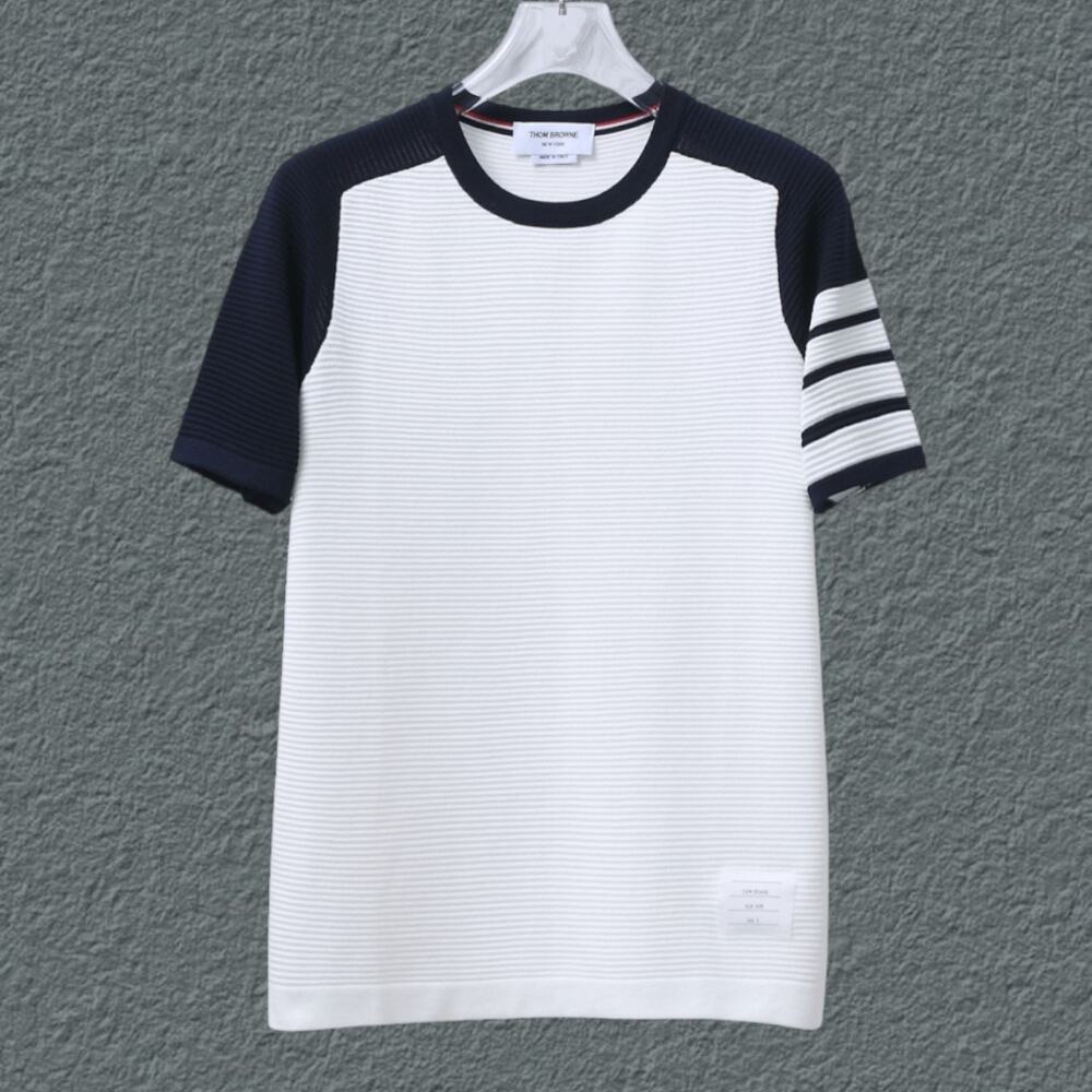 Men's White Short Sleeve Thom Browne